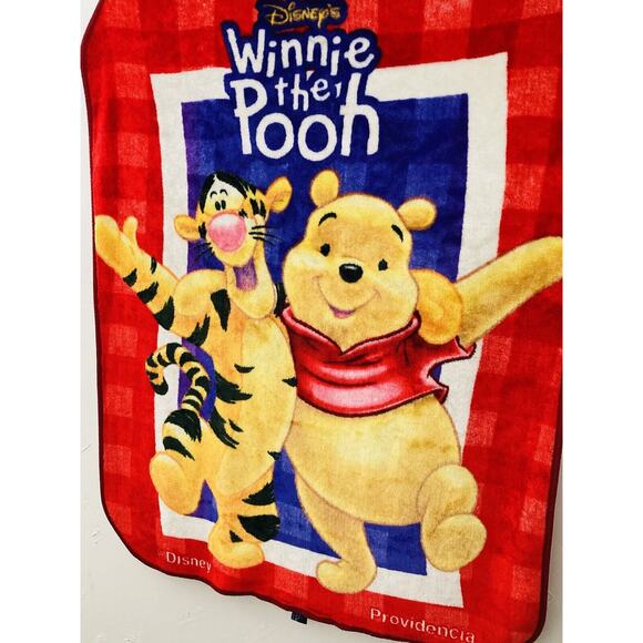 Vintage Cobertores Winnie the Pooh Tigger Red Blanket Minky 54x44 Plush Disney - Picture 2 of 12